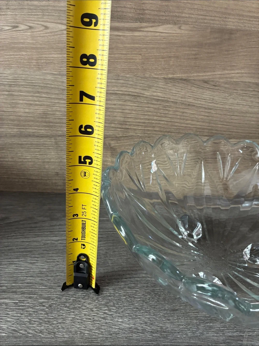 Vintage Home Interiors Glass Fruit Bowl with Lucite Handle Holiday Centerpiece